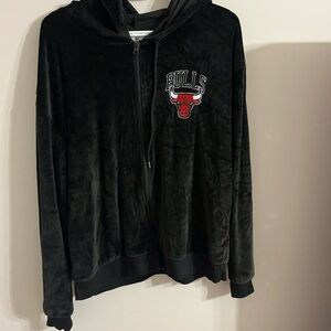 Bulls black velvet two piece set